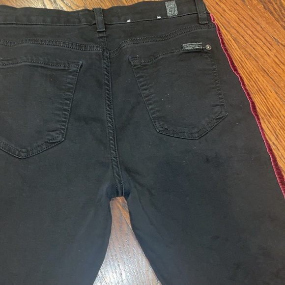 7 For All Man Kind Black Denim Jeans high waist ankle skinny - Picture 7 of 9